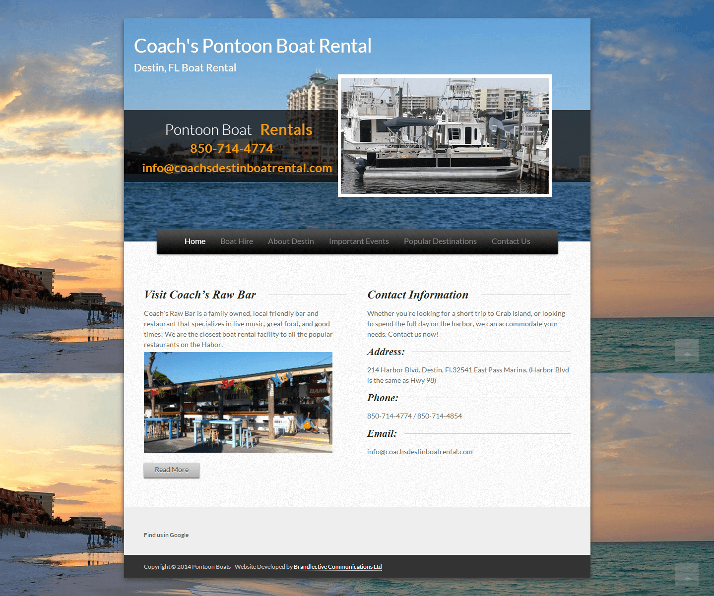 Brandlective Communications - Featured Work - Coach's Pontoon Boat Rental